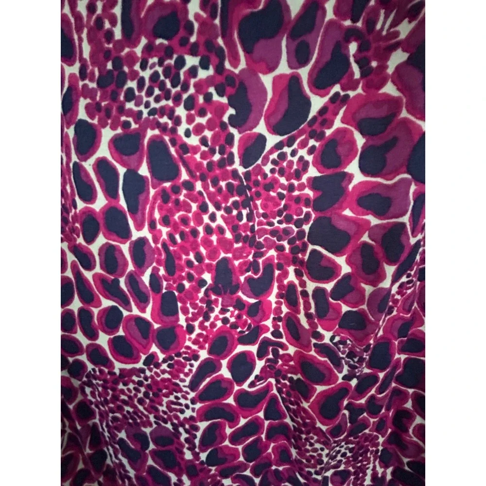 Lilly Pulitzer Pink Purple Leopard Animal Print Cotton Shirt Dress Size 4 - Picture 7 of 10